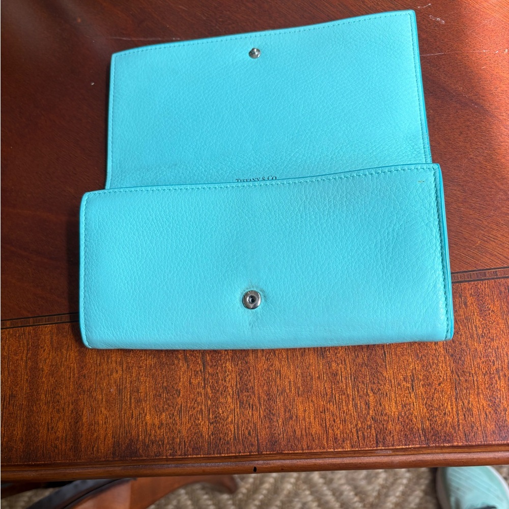 Tiffany & Co. Signature Blue Leather Continental Wallet - Picture 4 of 5